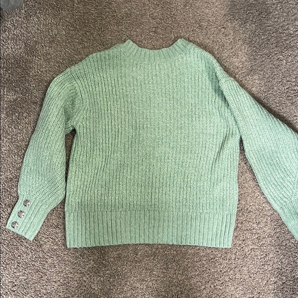 NWOT Mint Green V-Neck Sweater - Picture 4 of 4